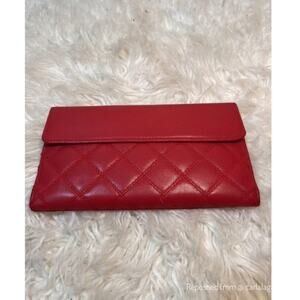 Buxton Quilted Cowhide Leather Wallet Trifold with Removable Check Book Holder